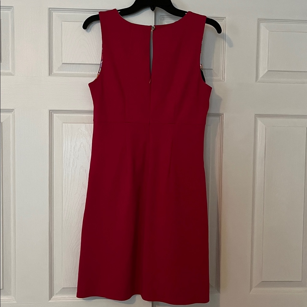 NWT Jude Connally Dark Fuchsia Naomi Ponte Sleeveless V-neck Sheath Dress sz S - Picture 7 of 13